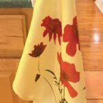 Yellow tea towel shot on kitchen