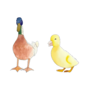 Duck and baby duck sticker